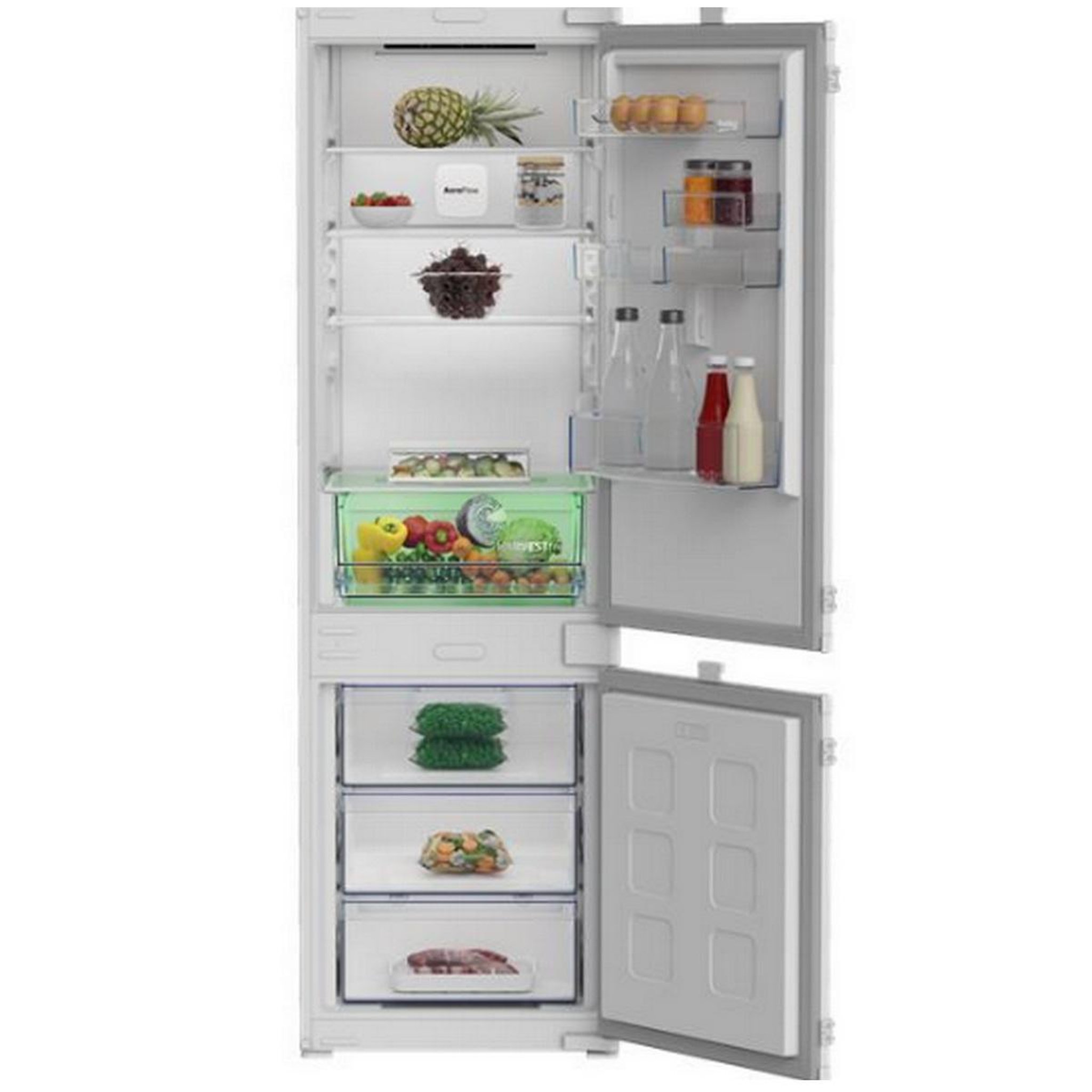 Beko Réfrigérateur combiné intégrable à glissières 270l - b3bcna294hs