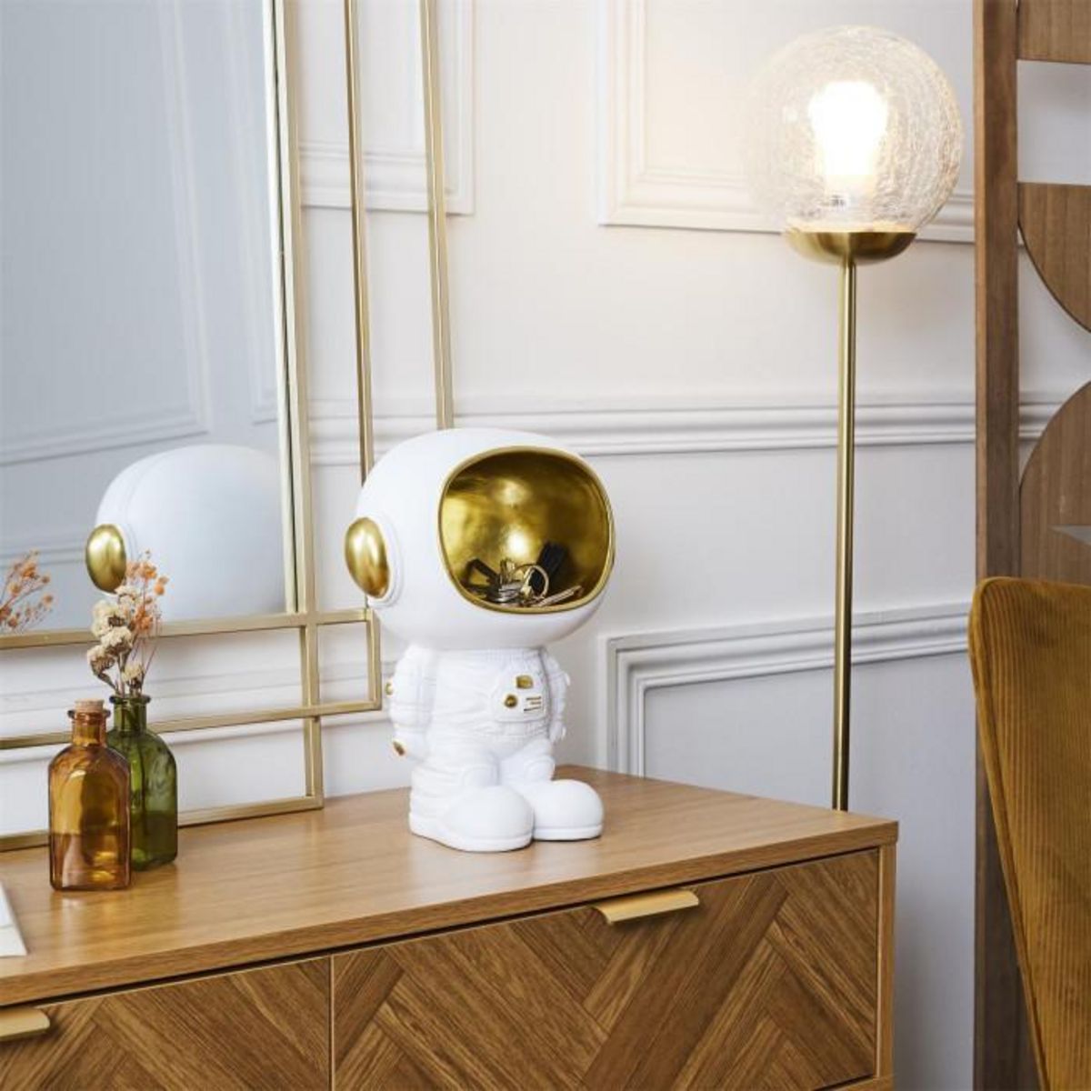 Paris Prix Vide-Poche Statue  Astronaute  28cm Blanc