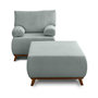 Voir la diapositive 1 : BEST MOBILIER Cristal - fauteuil - convertible avec coffre et grand pouf - en velours côtelé