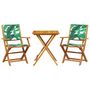 Voir la diapositive 2 : VIDAXL Ensemble de bistro 3 pcs motif de feuilles tissu et bois massif