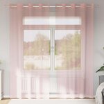 VIDAXL Rideaux en voile avec œillets 2 pcs rose 140x245 cm