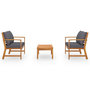 Voir la diapositive 3 : VIDAXL Salon de jardin 3 pcs avec coussin Bois d'acacia solide
