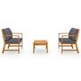 Voir la diapositive 3 : VIDAXL Salon de jardin 3 pcs avec coussin Bois d'acacia solide