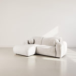 LISA DESIGN Louise - canapé d'angle gauche 4 places en velours texturé. Coloris disponibles : Beige, Vert, Orange