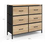 Voir la diapositive 5 : ID MARKET Commode 6 tiroirs en tissu UTAH 80 cm meuble de rangement design industriel