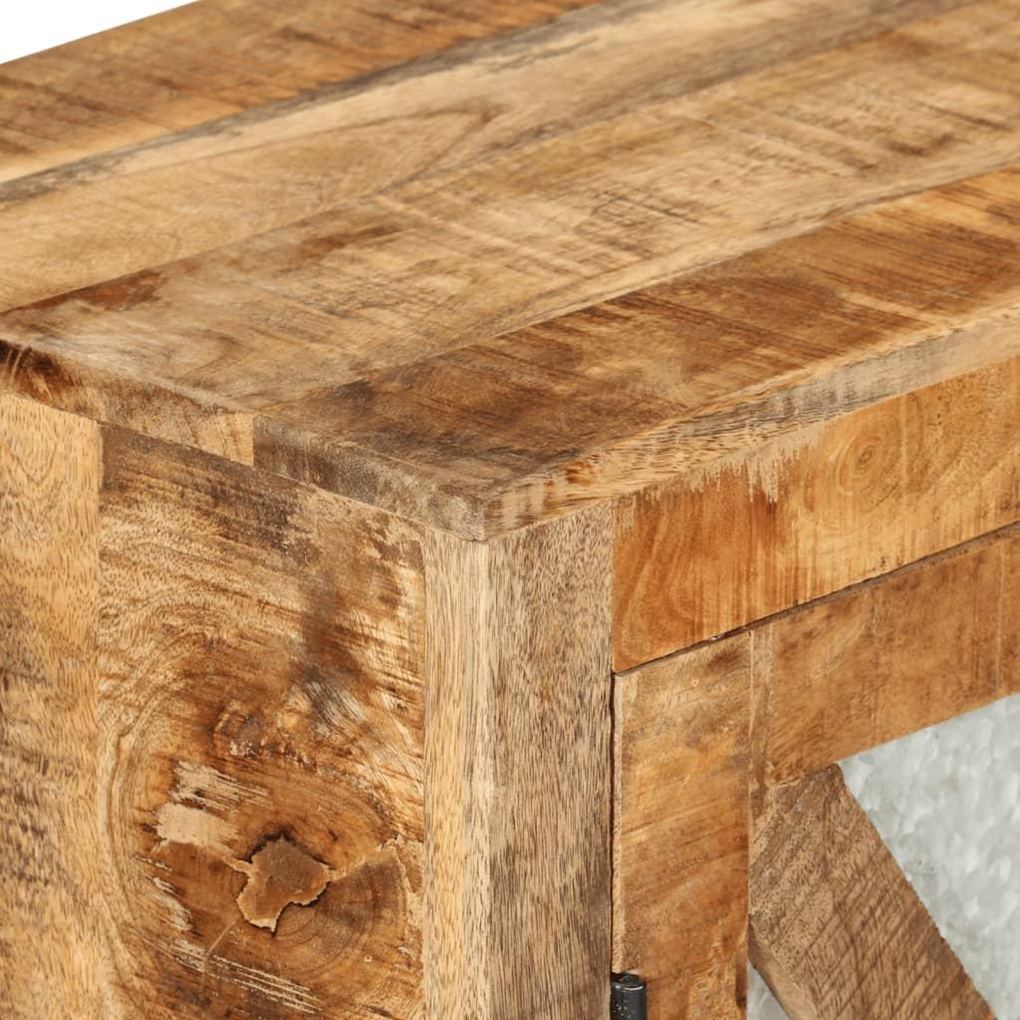 Voir la diapositive 5 : VIDAXL Buffet 80x30x71 cm bois de manguier brut massif et metal