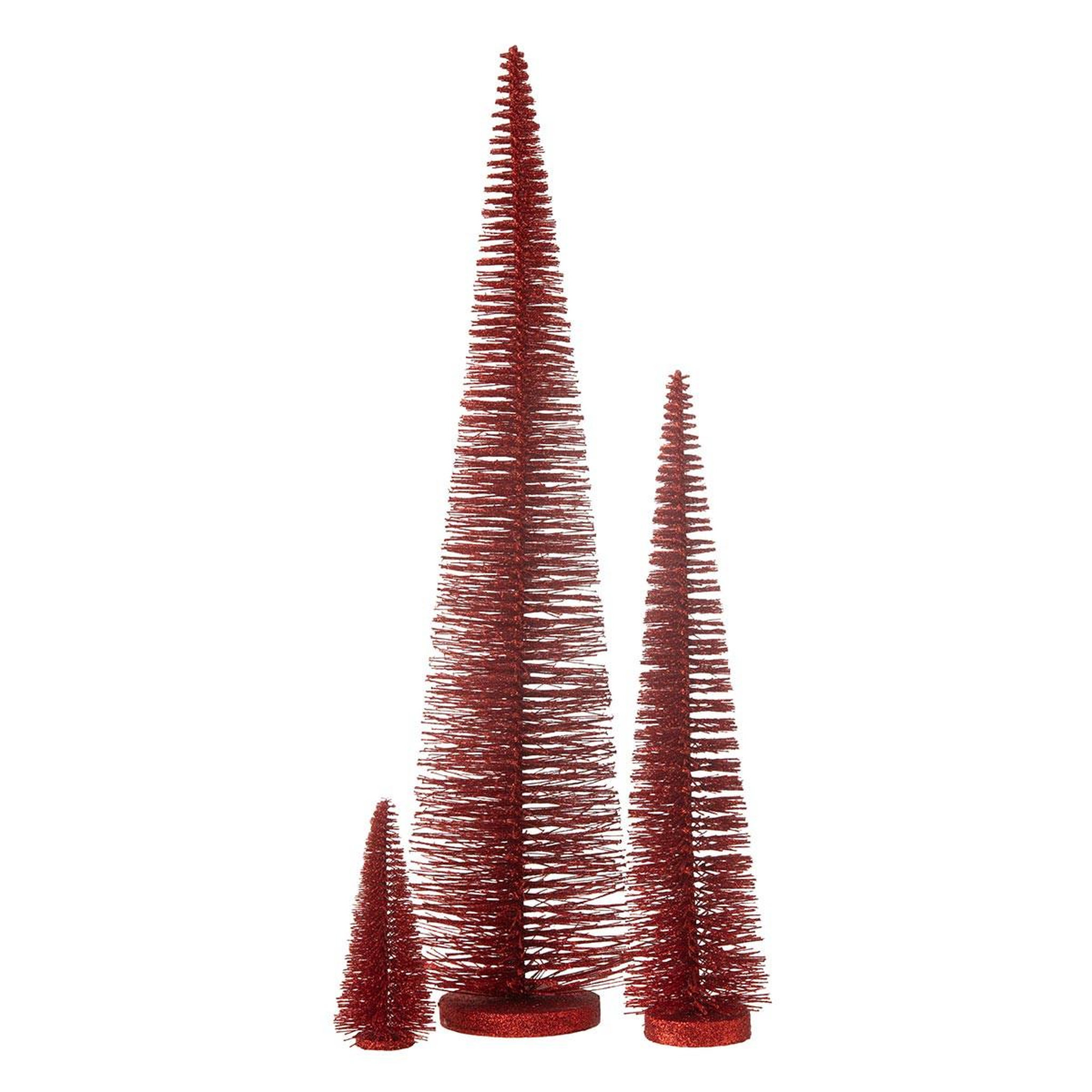 Voir la diapositive 2 : J-LINE Sapin de noël déco pailleté  josh  61cm rouge
