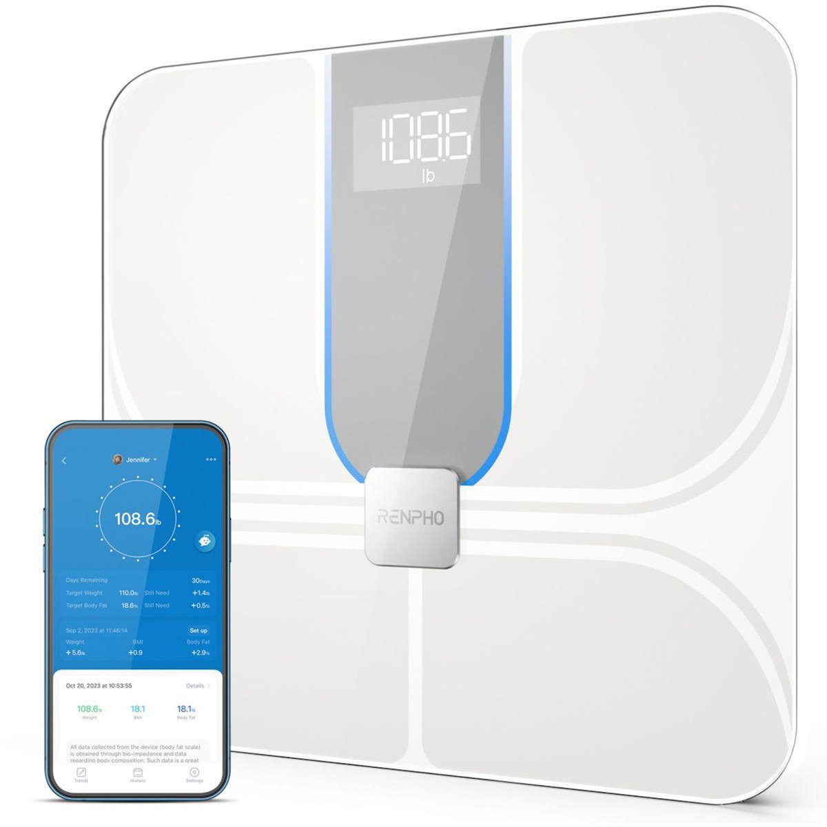 RENPHO Pèse personne et capteur de silhouette connectés Elis Aspire C- WIFI