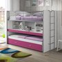 Voir la diapositive 2 : Paris Prix Lit Superposé Enfant  Bonny  90x200cm Fuchsia