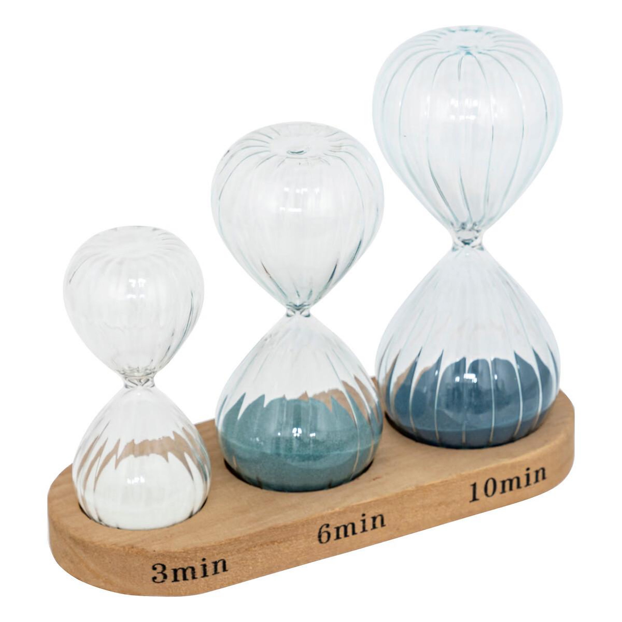 ATMOSPHERA Lot de 3 sabliers en verre  little cottage  14cm multicolore