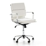 VS VENTA-STOCK Fauteuil de Bureau Fenix inclinable Blanc, Cuir synthétique