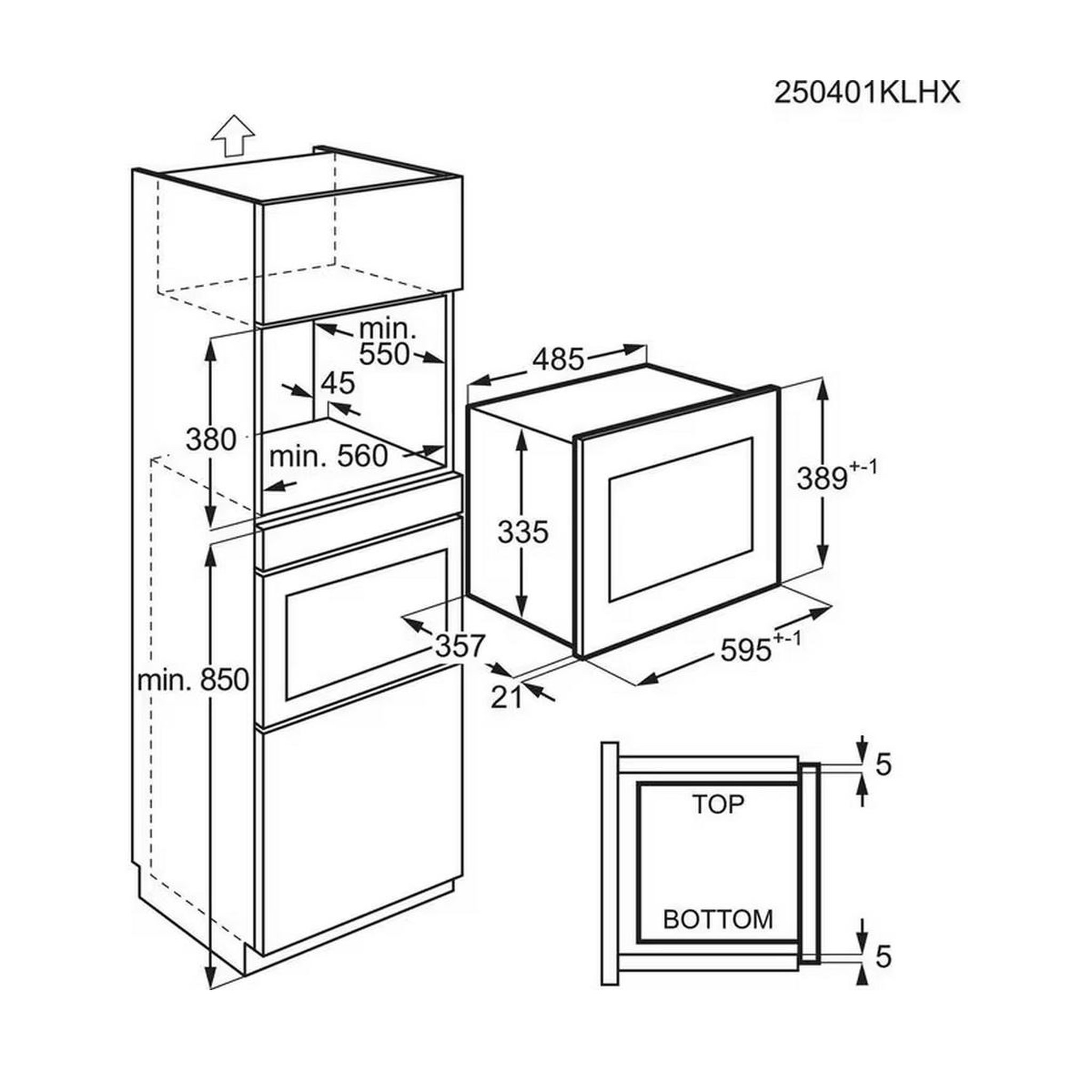 Voir la diapositive 5 : ELECTROLUX Micro-ondes gril encastrable 25l 900w - LMS4253TBW