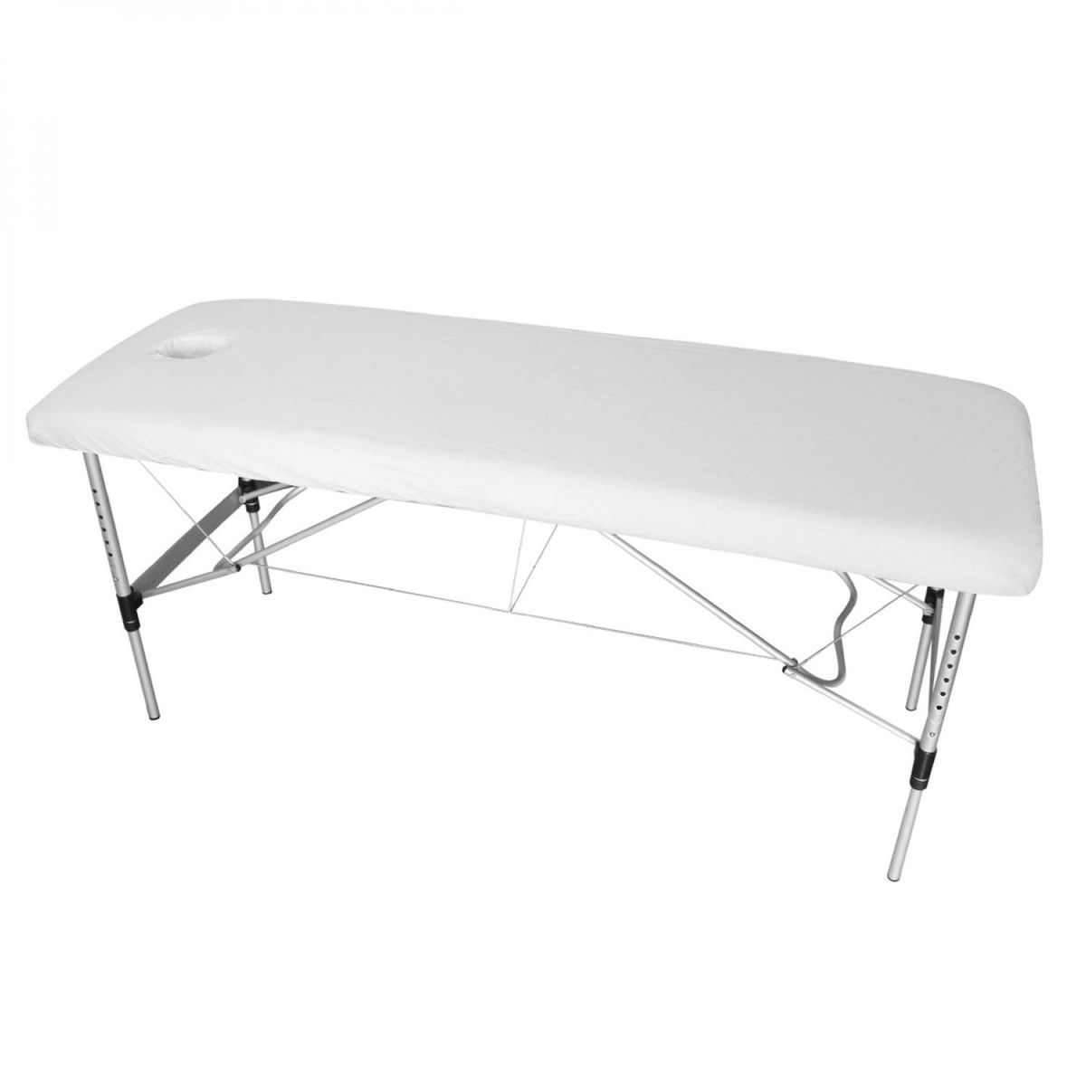 VIVEZEN Lot de 2 draps-housses pour table de massage - Flanelle - Blanc