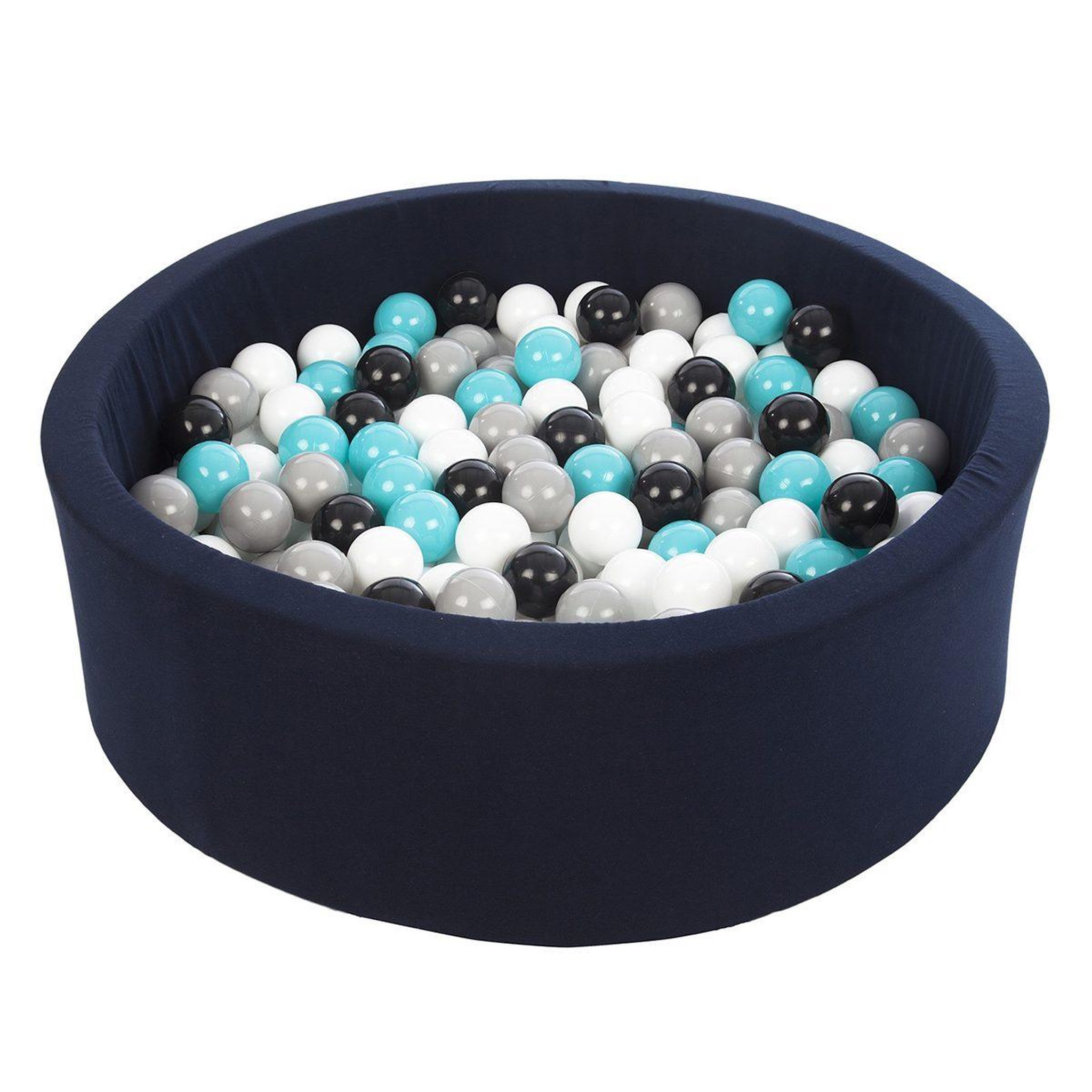VELINDA Piscine à balles aire de jeu + 300 balles bleu marine noir,blanc,gris,turquoise