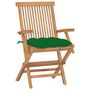 Voir la diapositive 3 : VIDAXL Chaises de jardin avec coussins vert lot de 8 Bois teck massif