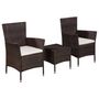 Voir la diapositive 1 : VIDAXL Mobilier de bistro 3 pcs Resine tressee Marron