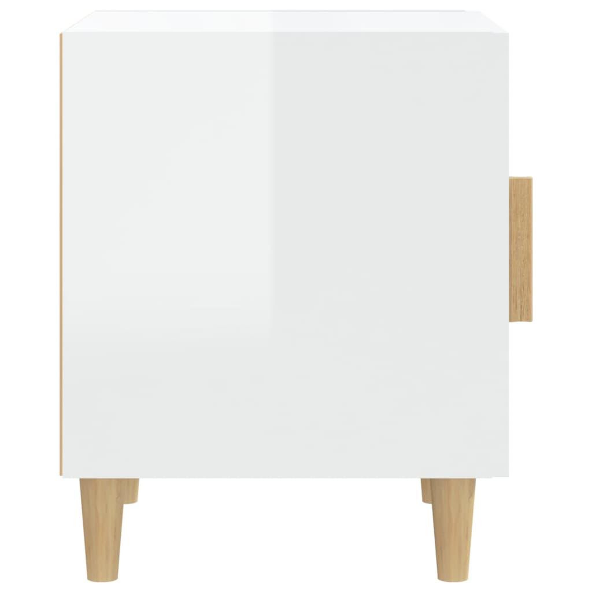 Voir la diapositive 4 : VIDAXL Table de chevet Blanc brillant Bois d'ingenierie