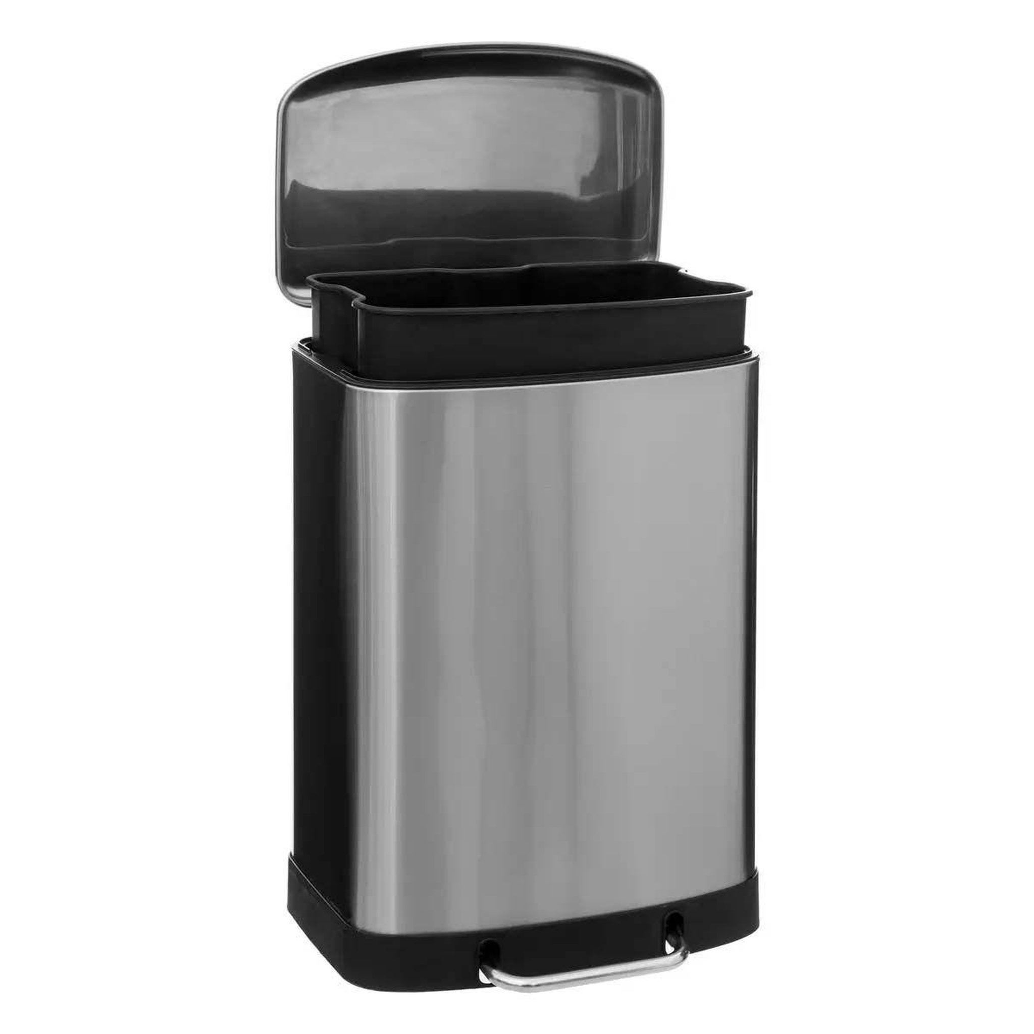 Voir la diapositive 2 : FIVE Poubelle de cuisine en inox  ariane  50l argent