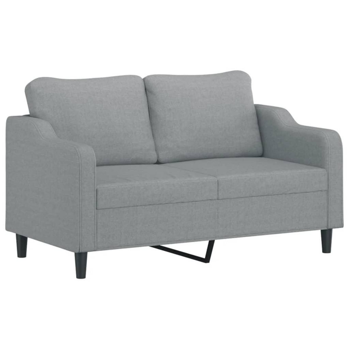 VIDAXL Canape a 2 places Gris clair 140 cm Tissu