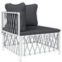 Voir la diapositive 4 : VIDAXL Salon de jardin avec coussins 2 pcs blanc acier