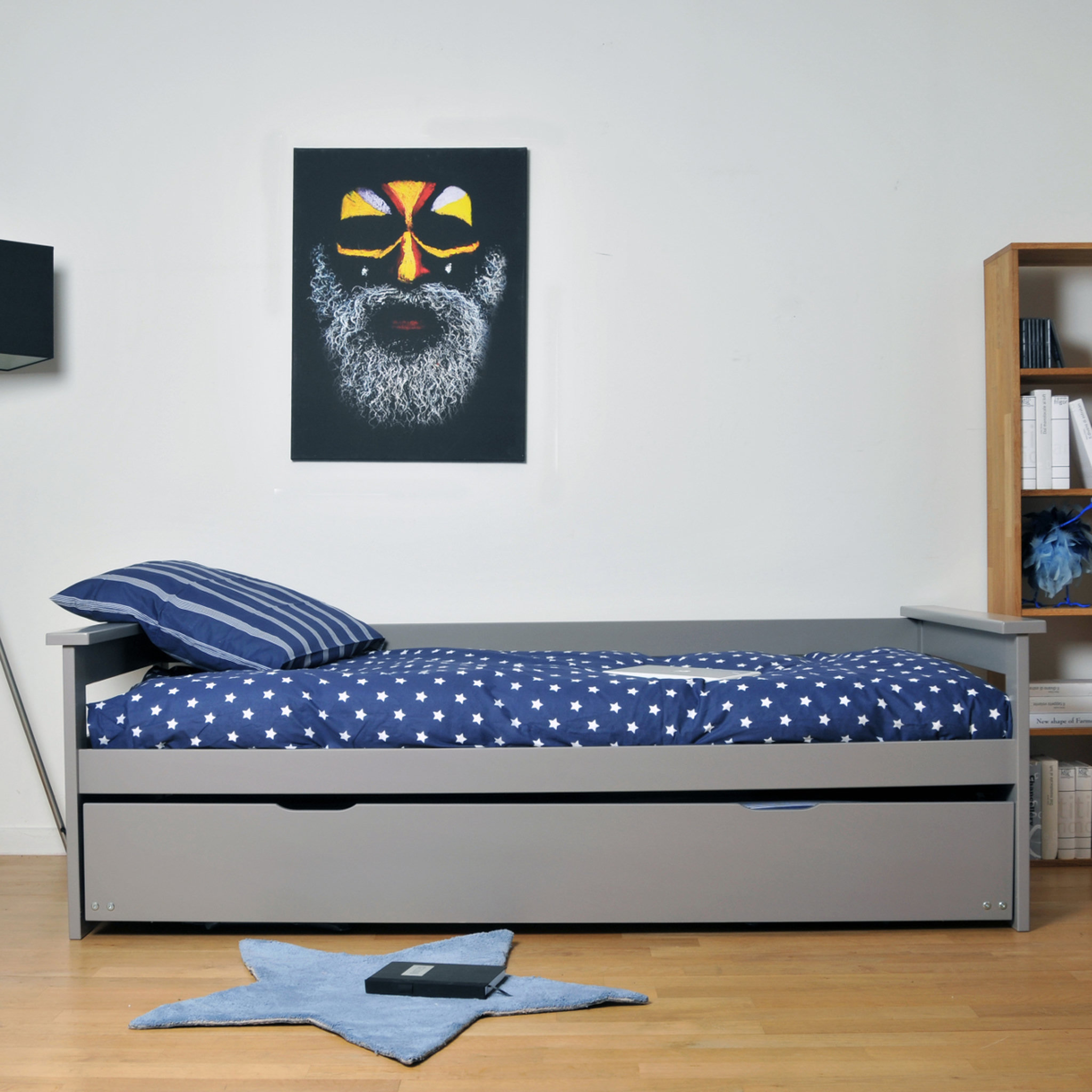 Voir la diapositive 3 : Lit banquette gigogne en bois massif 2x90x190cm SANTA CRUZ 
