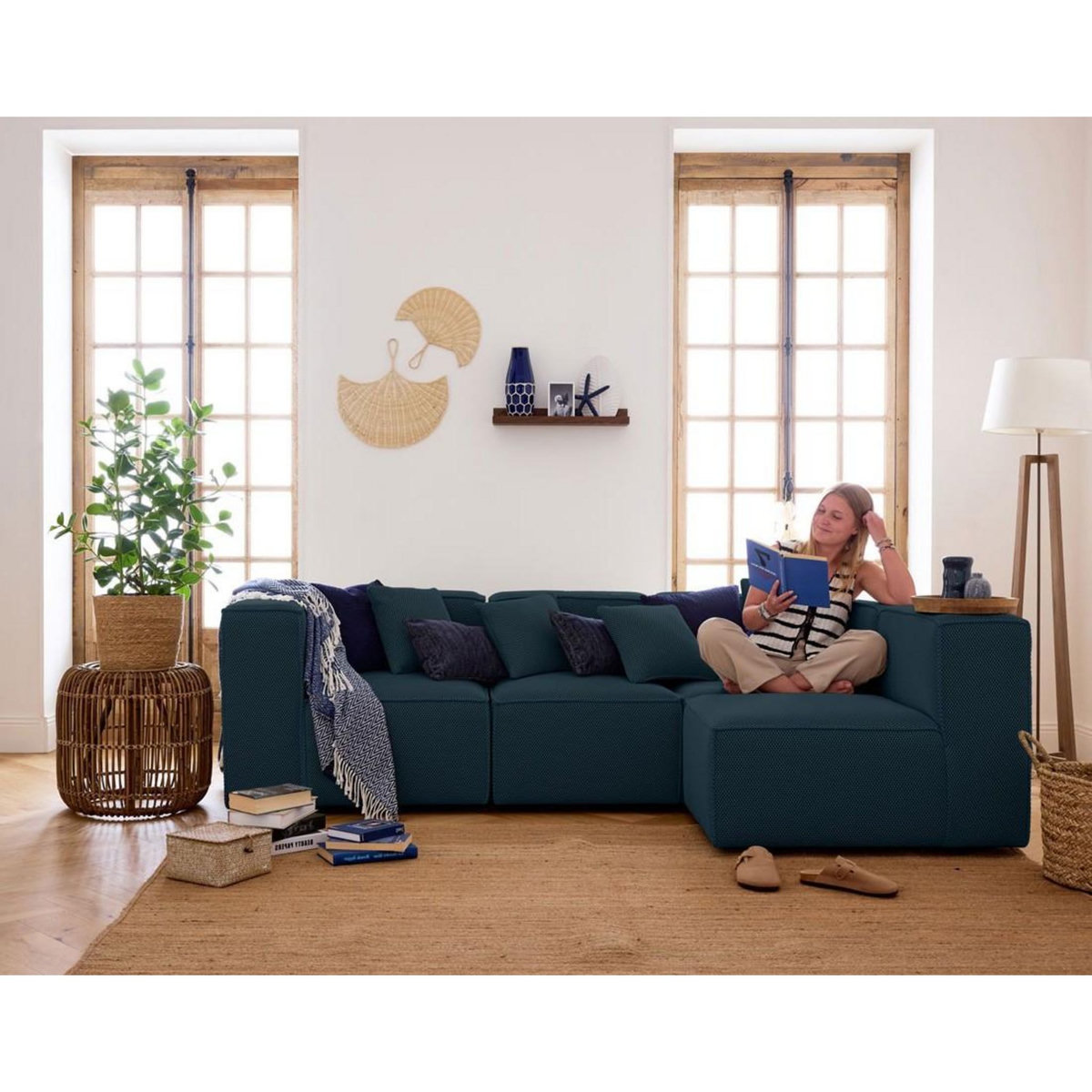 LISA DESIGN Arty - module d'assise gauche - en tissu mailles 3d