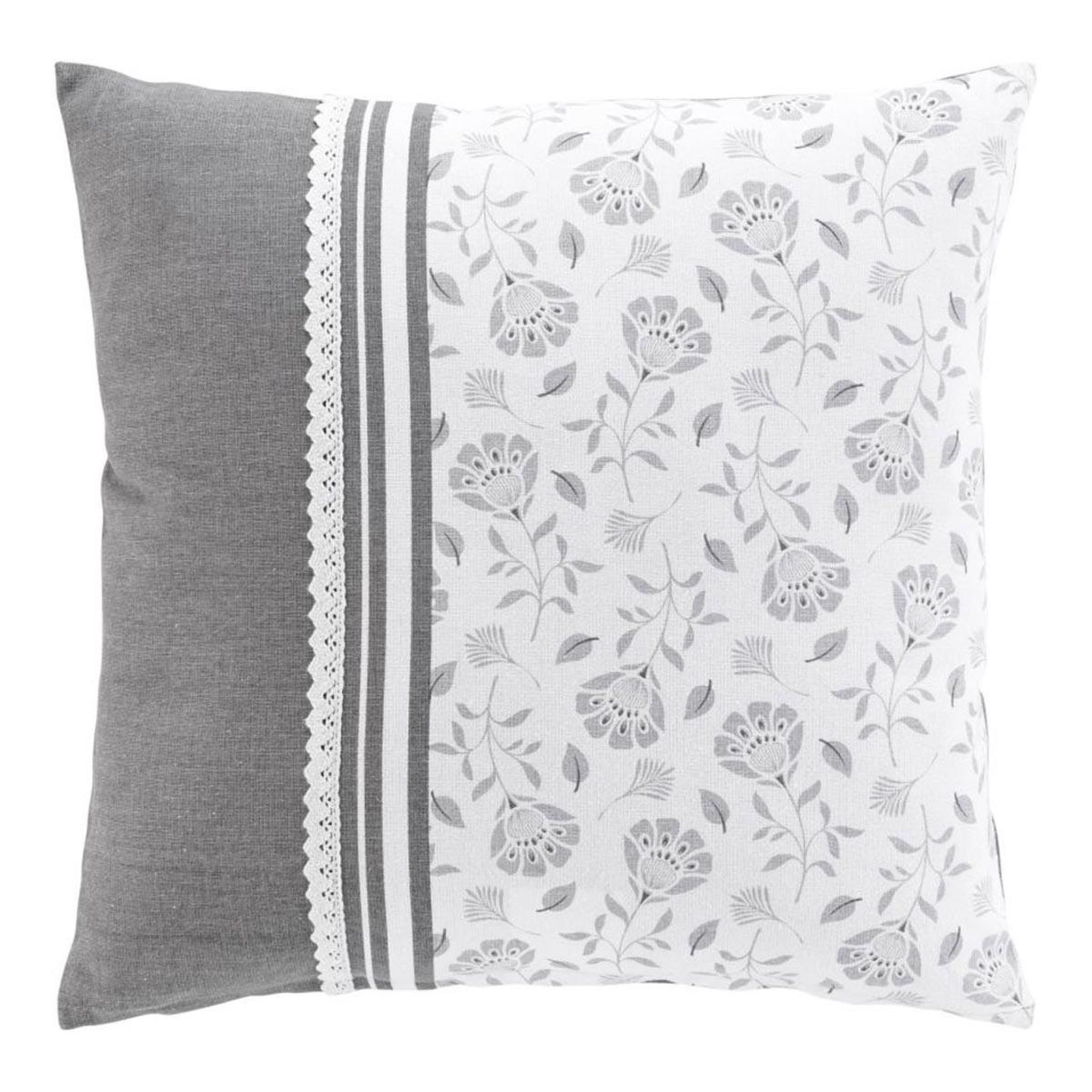 Douceur d'Intérieur Coussin déco imprimé  flavie  45x45cm gris