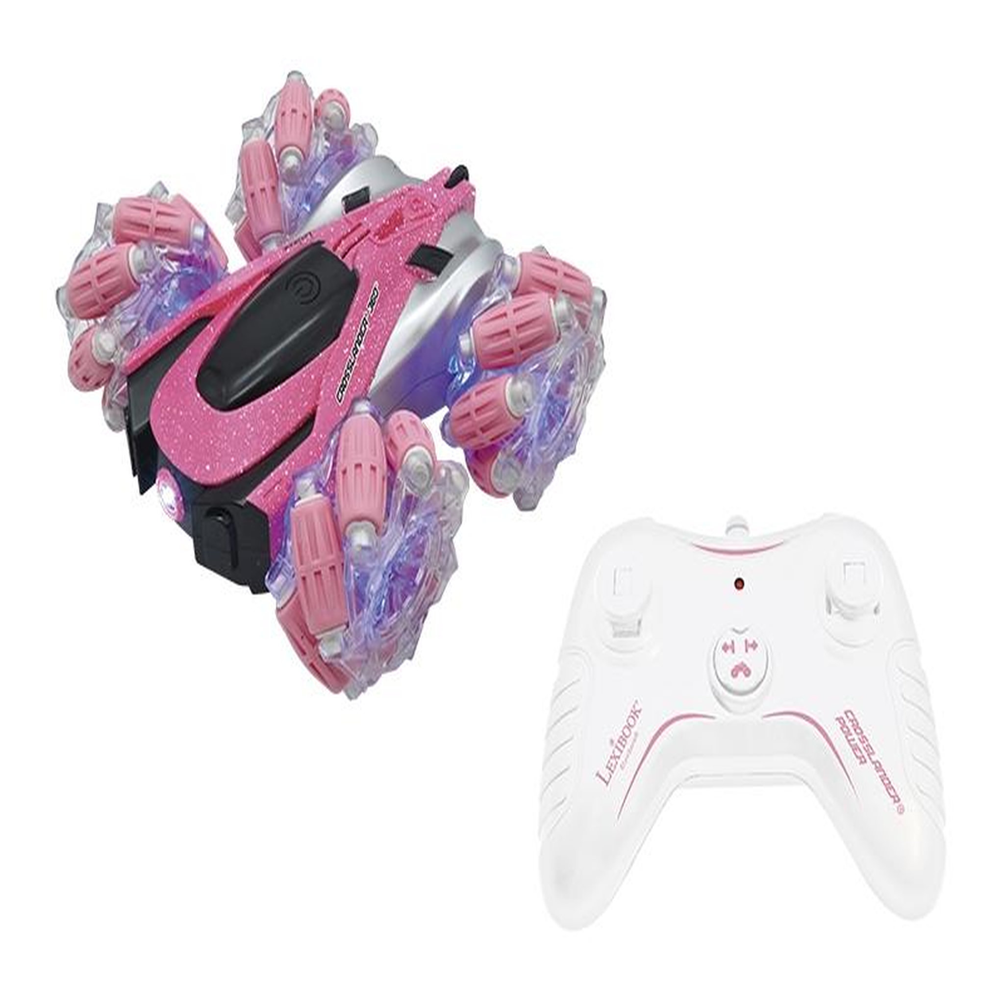 Lexibook Crosslander 360+ – Voiture rose télécommandée tout-terrain