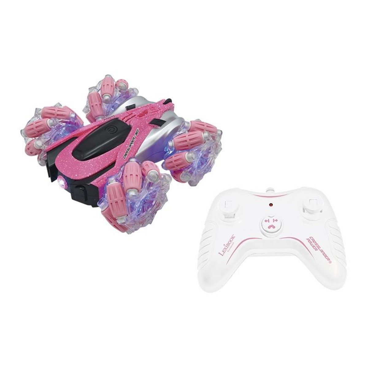 Lexibook Crosslander 360+ – Voiture rose télécommandée tout-terrain