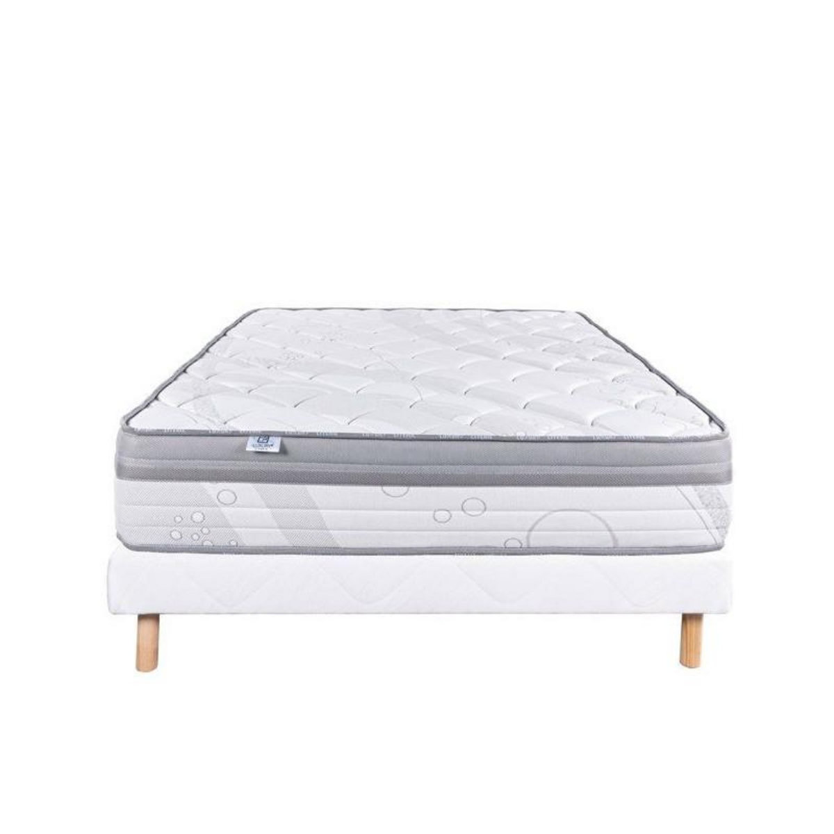 LUXURY LITERIE LUXURY LITERIE - Ensemble matelas + sommier - VISCOPLUS - 140 x 190 cm - Tapissier - Ferme - Face été/hiver