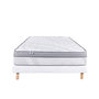 Voir la diapositive 1 : LUXURY LITERIE LUXURY LITERIE - Ensemble matelas + sommier - VISCOPLUS - 140 x 190 cm - Tapissier - Ferme - Face été/hiver