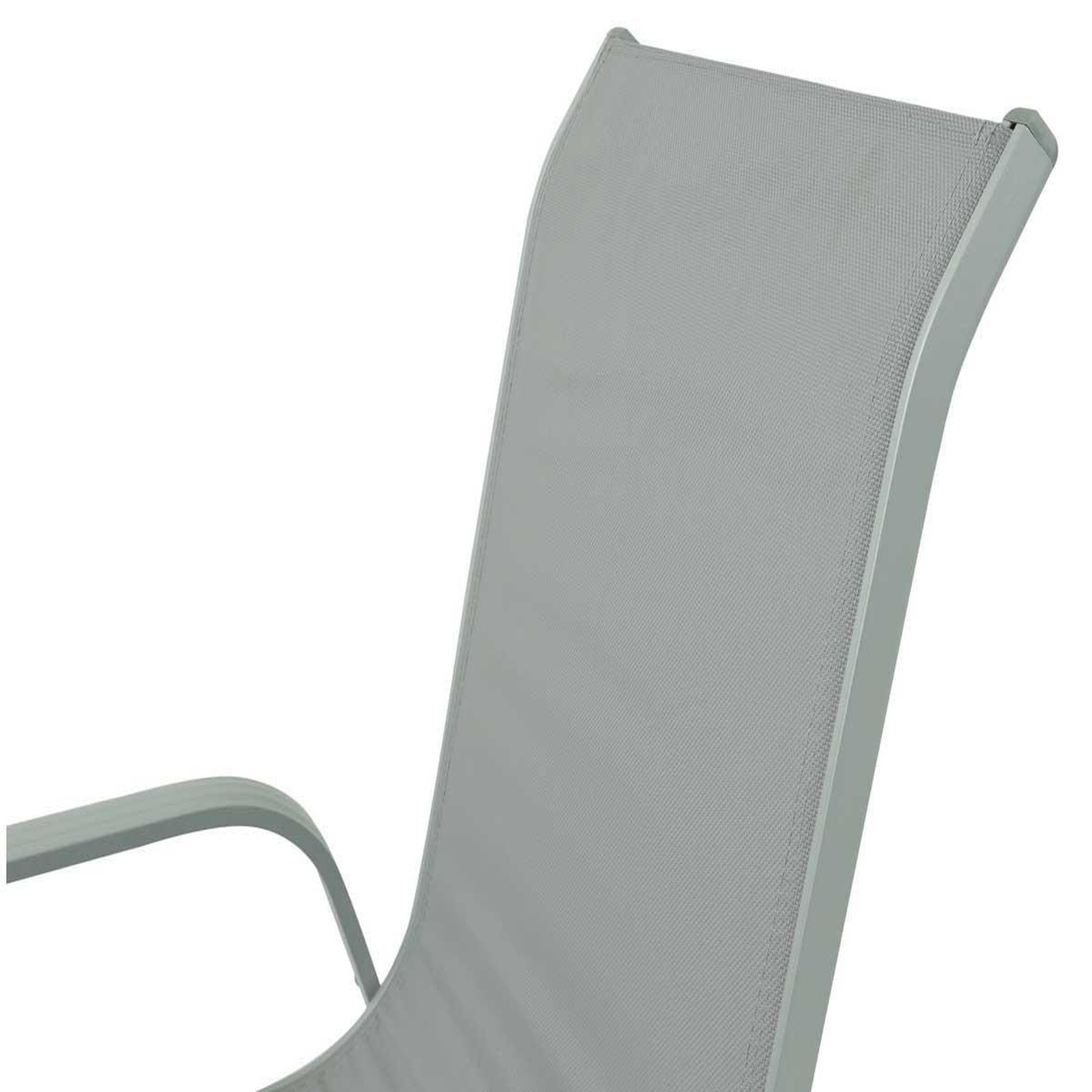Voir la diapositive 4 : Habitat et Jardin Fauteuil jardin alu/textilène  porto  - phoenix - gris clair - lot de 2