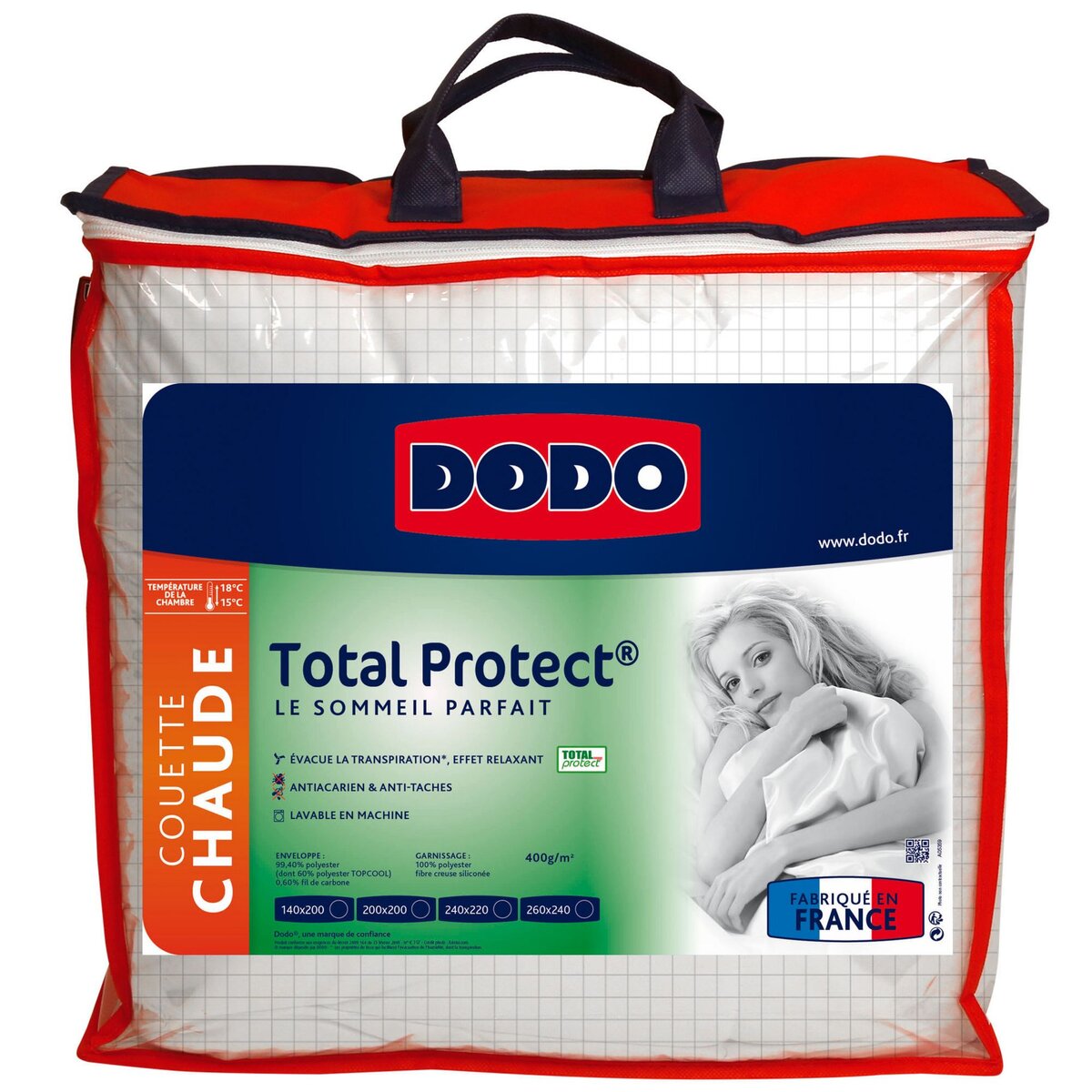 DODO Couette chaude 400 g/m²  DODO TOTAL PROTECT