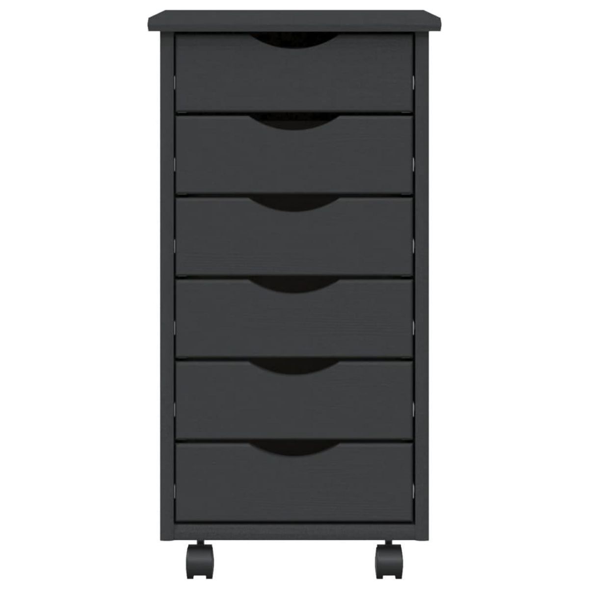 VIDAXL Armoire roulante avec tiroirs MOSS gris bois de pin solide