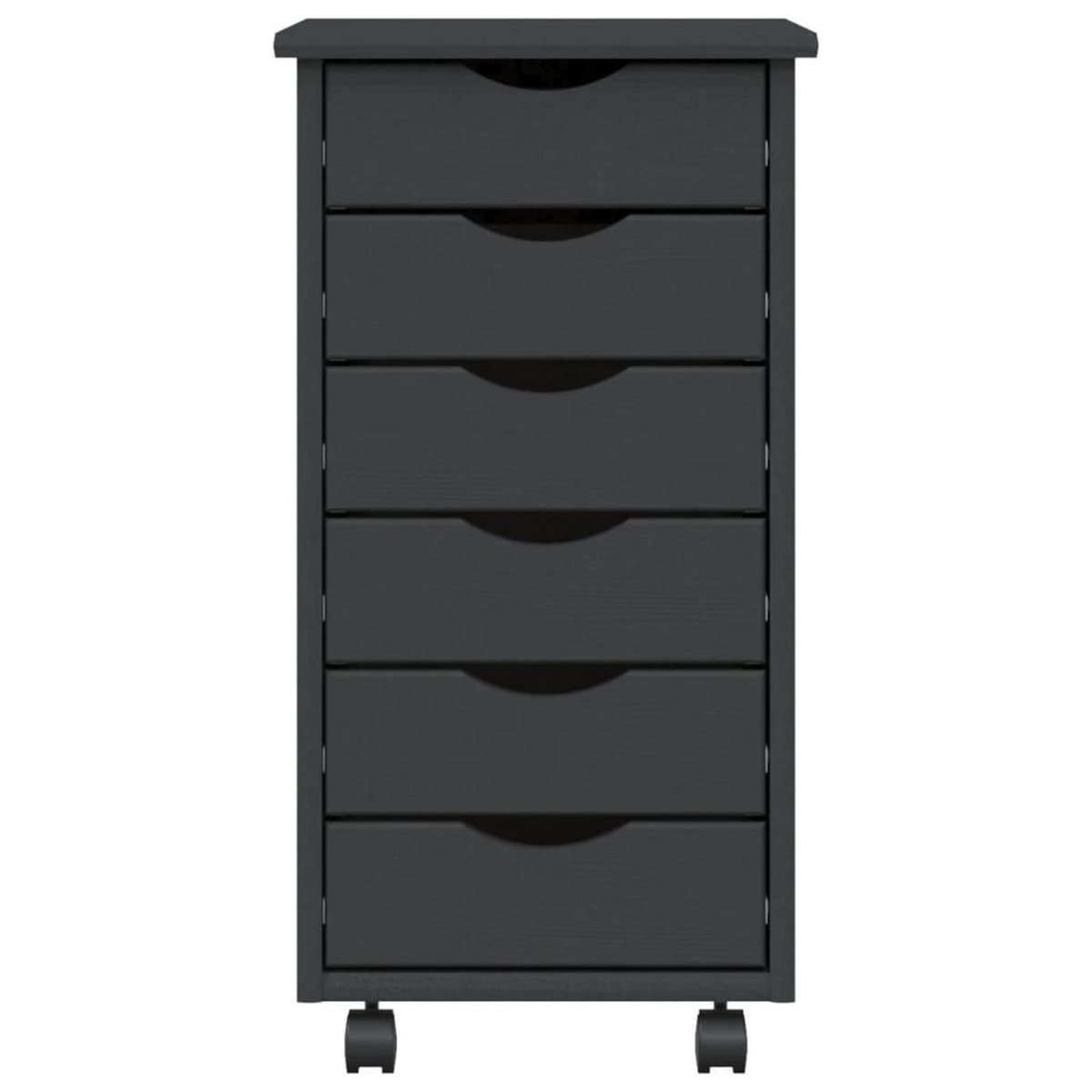 VIDAXL Armoire roulante avec tiroirs MOSS gris bois de pin solide