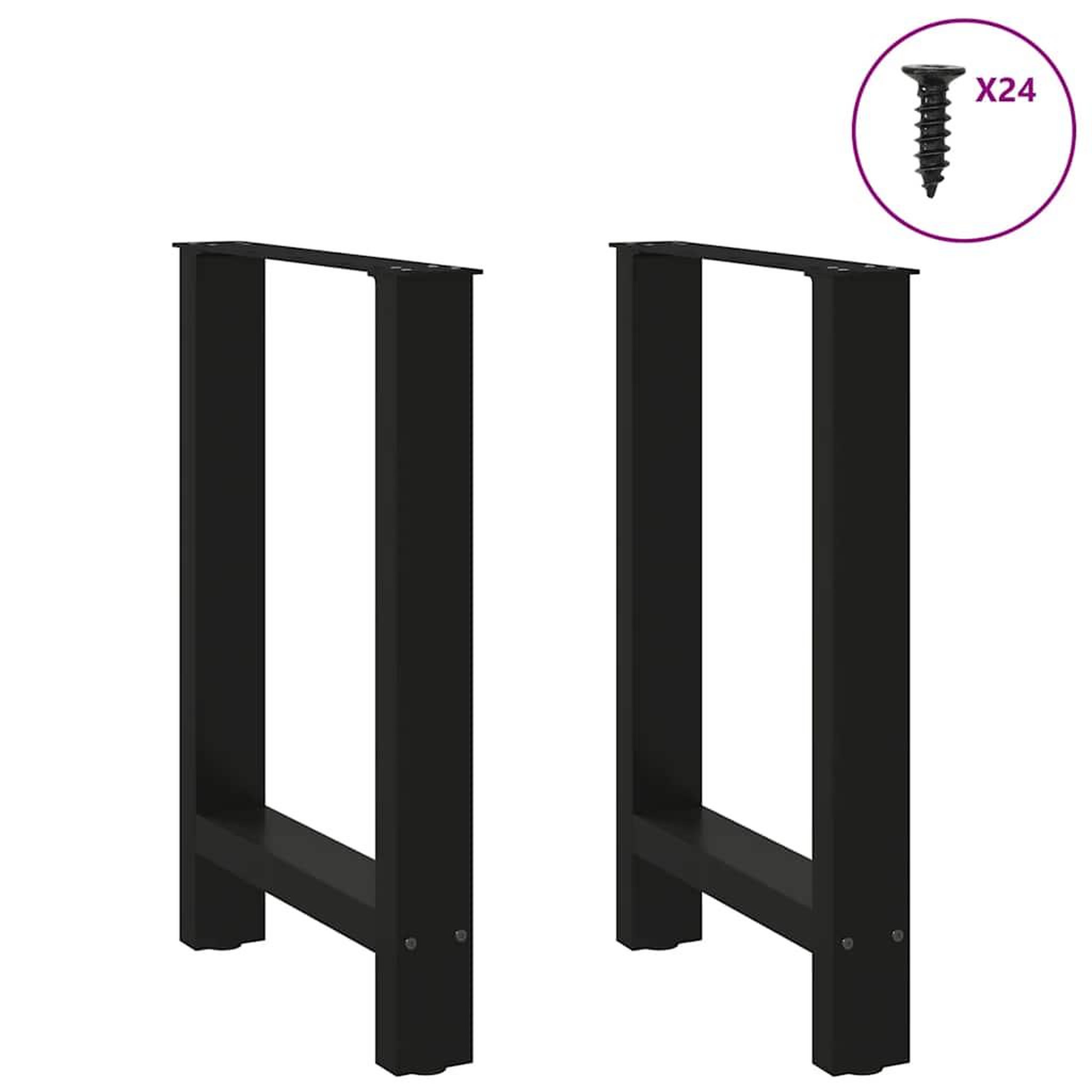 Voir la diapositive 3 : VIDAXL Pieds de table basse noir 2 pcs 60x(72-73) cm acier