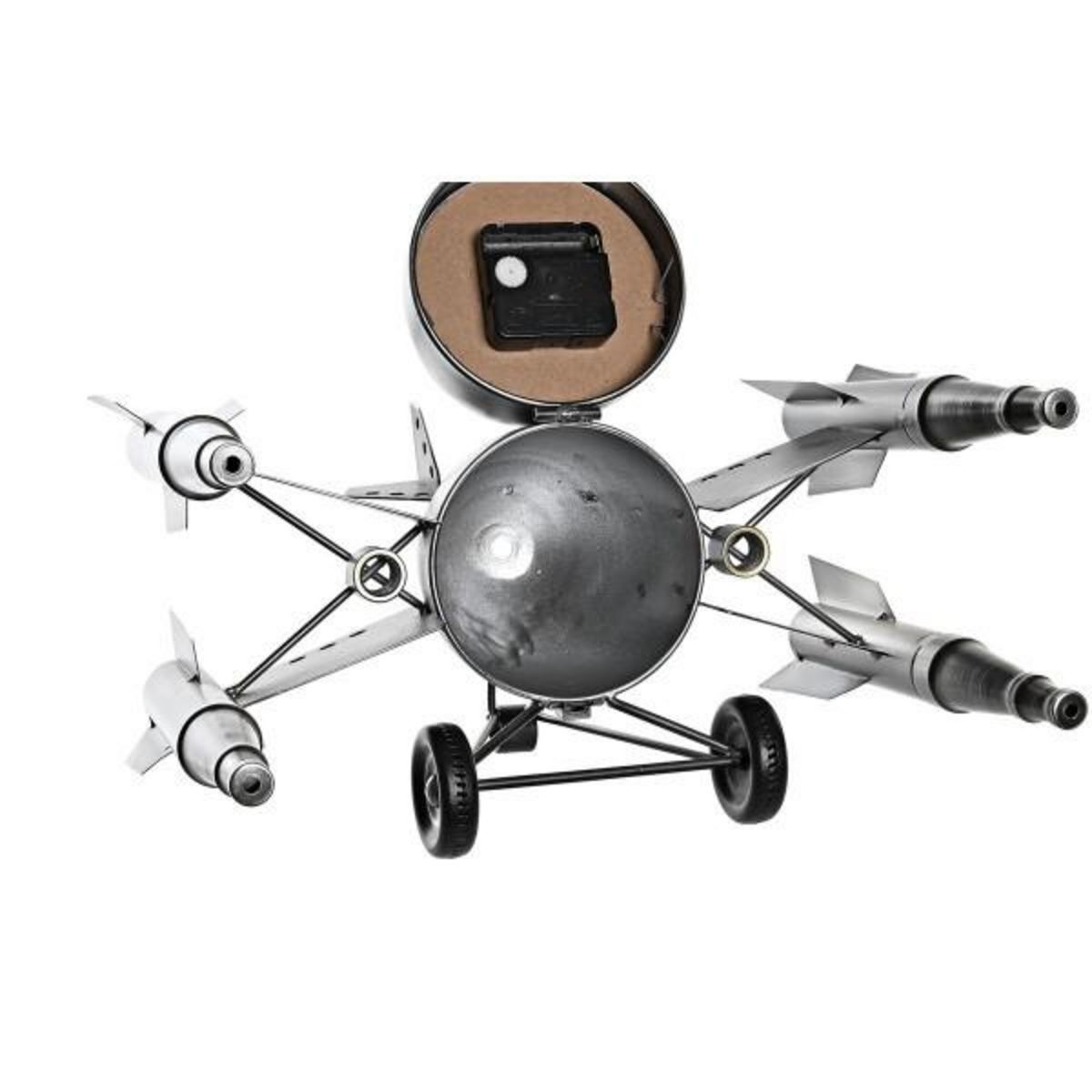 AAAAA Horloge de table DKD Home Decor Doré Argenté Fer Loft 38,5 x 28 x 19,5 cm (2 Unités)