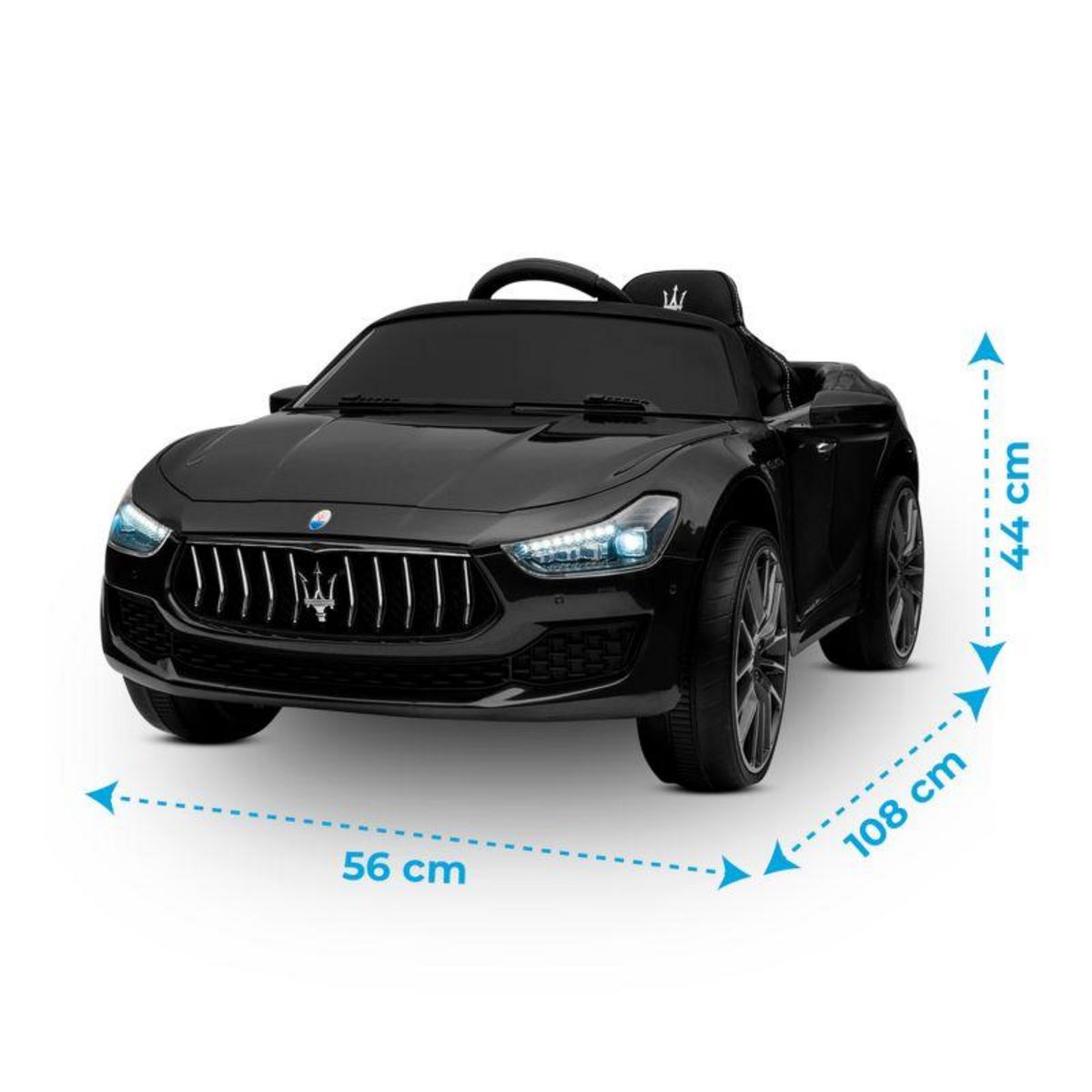 JT2D Maserati Ghibli Voiture Electrique Enfant (2 x 25W) 108 x 56 x 44 cm - Marche av/ar, Phares, Musique et Télécommande parentale