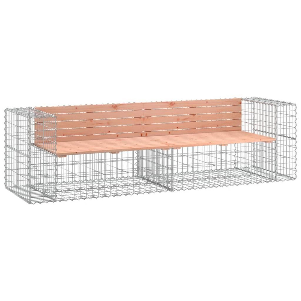 VIDAXL Banc de jardin design gabion 244x71x65,5 cm bois massif douglas