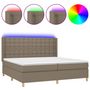 Voir la diapositive 2 : VIDAXL Sommier a lattes de lit matelas et LED Taupe 200x200 cm Tissu