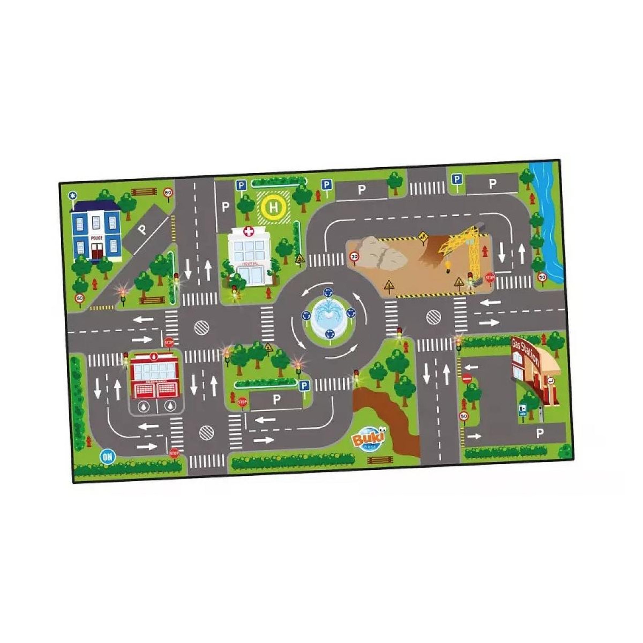 BUKI Tapis voiture lumineux route et signalisation – buki