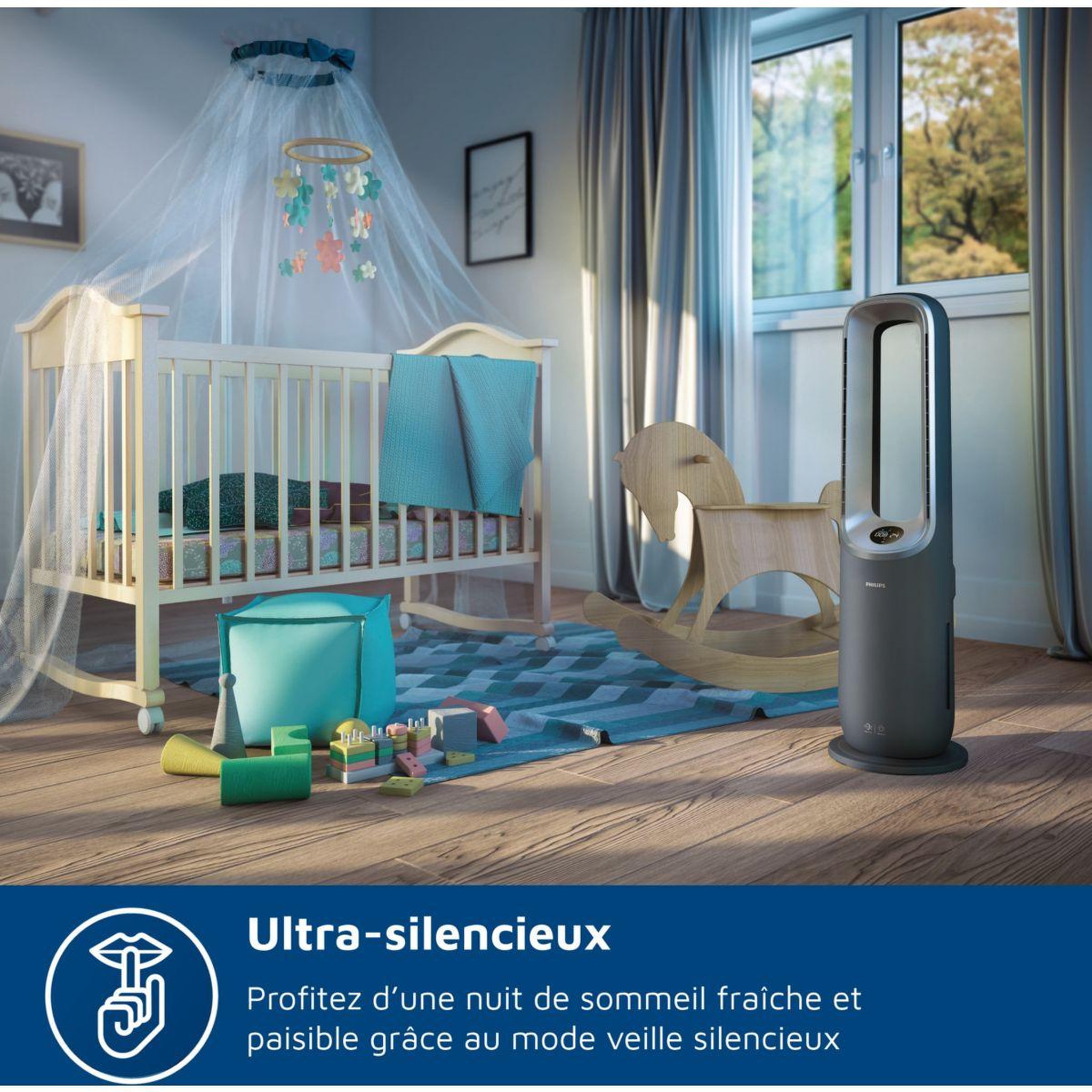 Voir la diapositive 5 : Philips Purificateur d'air, ventilateur, chauffage AMF870/15  3-en-1 Série 8000, jusqu'à 70 m², Gris