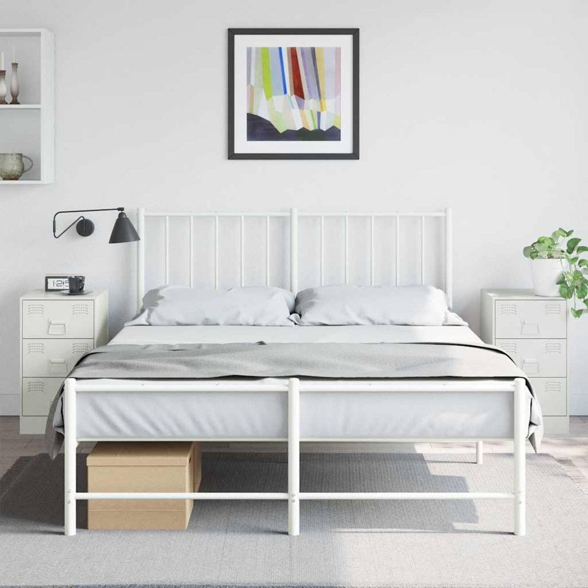 VIDAXL Tables de chevet 2 pcs blanc 34,5x39x62 cm acier