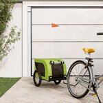 VIDAXL Remorque de velo pour animaux de compagnie vert et noir