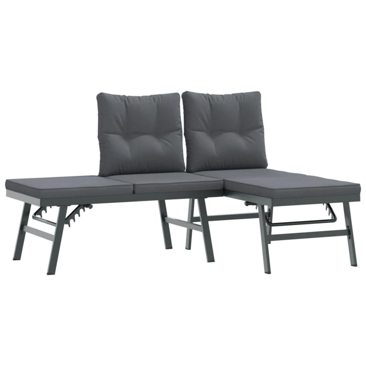 VIDAXL Ensemble de bancs de jardin avec coussins 5 pcs noir