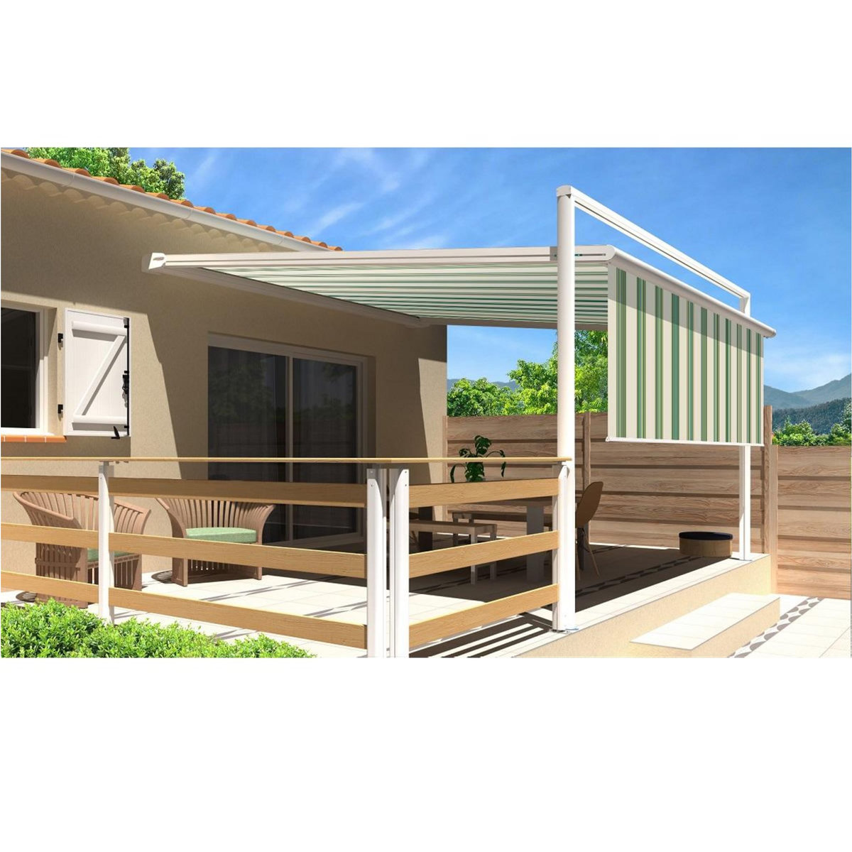 SUNSTYL Pergola blanche motorisée 4x4x2.5m MELODIE