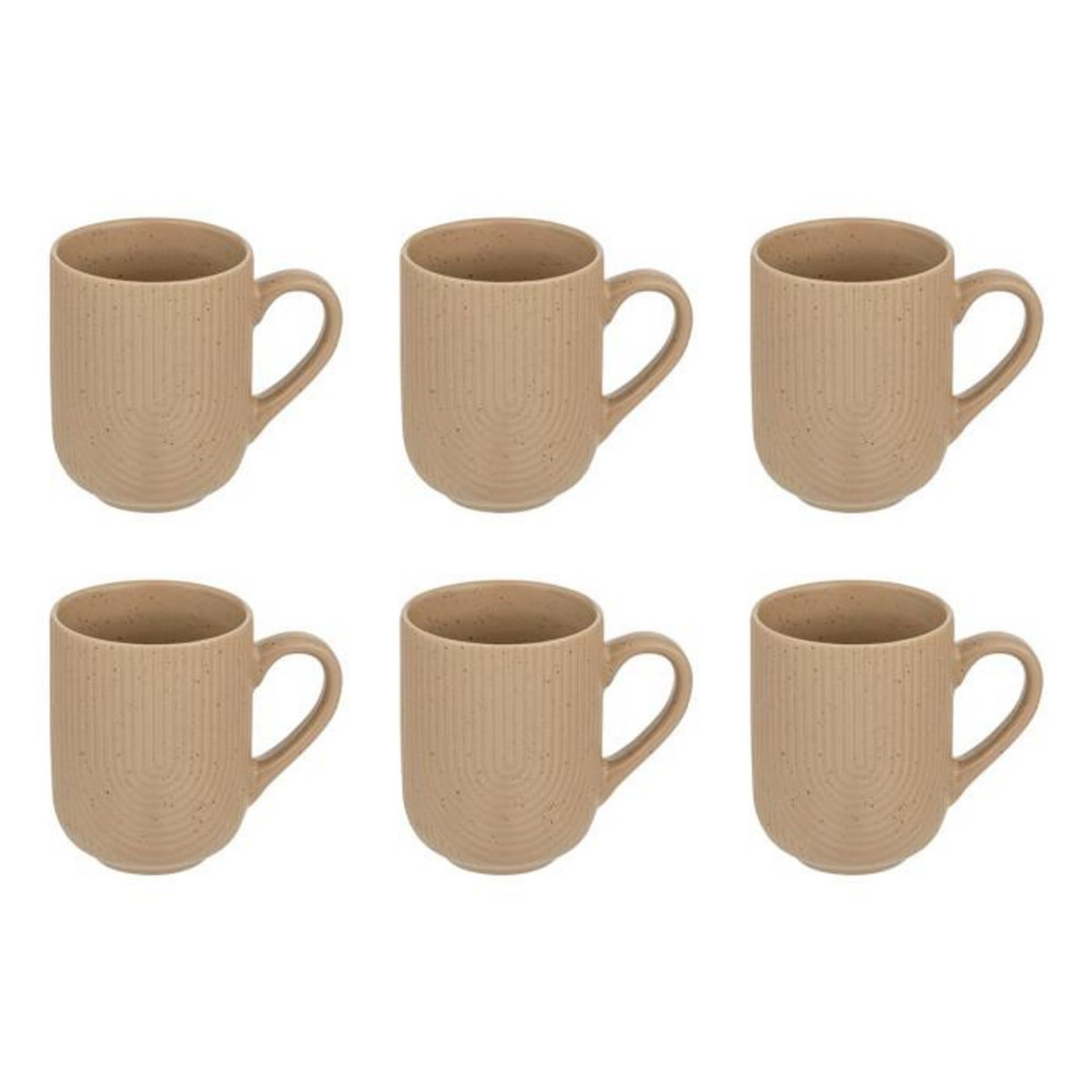 SECRET DE GOURMET Lot de 6 Mugs en Céramique  Lya  30cl Taupe