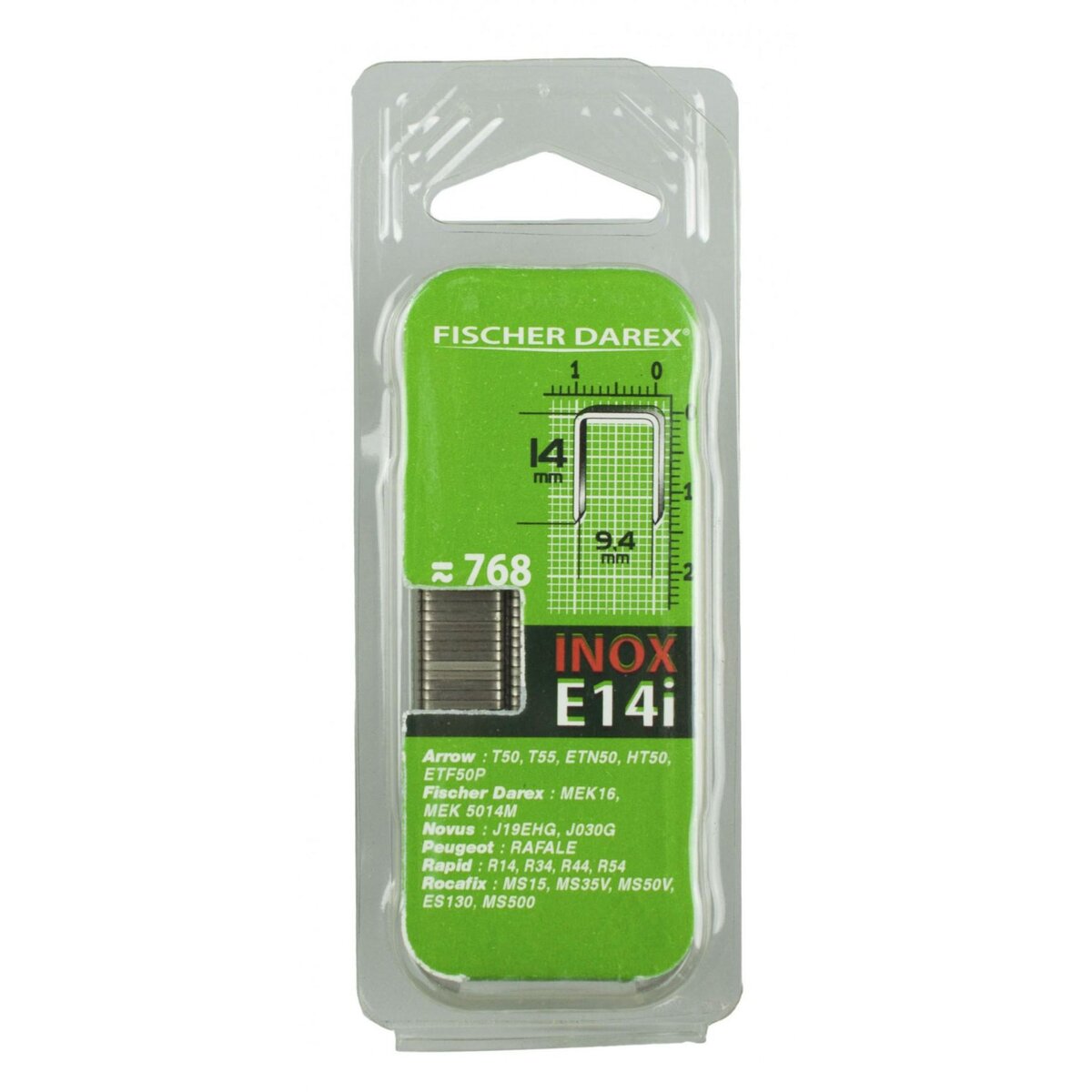 CENTRALE BRICO Lot de 768 agrafes fil plat FISCHER DAREX E14i