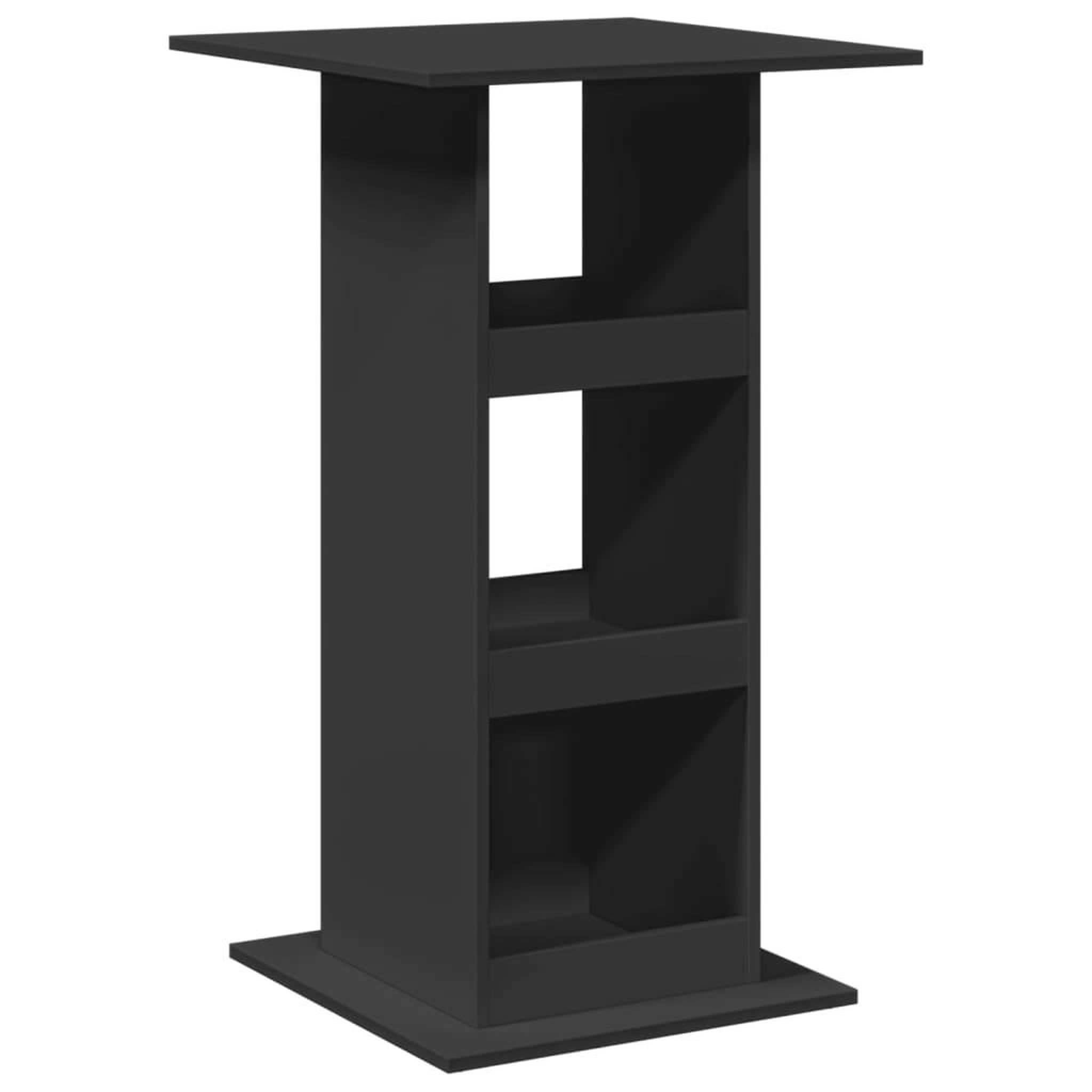 Voir la diapositive 2 : VIDAXL Table de bar avec rangement noir 60x60x102 cm bois d'ingenierie