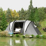 Voir la diapositive 2 : OUTSUNNY Tente de camping familiale 4-5 pers. 2 chambres 3 fenêtres sac gris